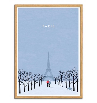 Art-Poster - Paris - Katinka Reinke - Cadre bois chêne