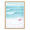 Art-Poster - Surf Biarritz - Henry Rivers - Cadre bois chêne