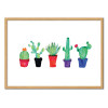 Art-Poster - Pot of cacti - Amaya Brydon - Cadre bois chêne