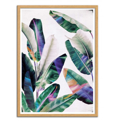 Art-Poster - Tropical - Leemo - Cadre bois chêne