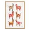 Art-Poster - Alpacas - Cat Coquillette - Cadre bois chêne