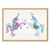 Art-Poster - Pastel Unicorns - Cat Coquillette - Cadre bois chêne