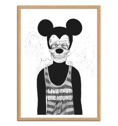 Art-Poster - Dead Mouse - Balazs Solti - Cadre bois chêne