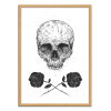 Art-Poster - Skull N Roses - Balazs Solti - Cadre bois chêne