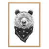 Art-Poster - Wild Bear - Balazs Solti - Cadre bois chêne