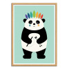 Art-Poster - Indian Panda - Andy Westface - Cadre bois chêne