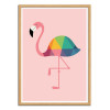 Art-Poster - Rainbow flamingo - Andy Westface - Cadre bois chêne