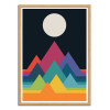 Art-Poster - Whimsical Mountains - Andy Westface - Cadre bois chêne