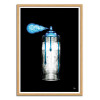 Art-Poster - Blue spray paint can - Rubiant - Cadre bois chêne