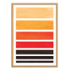 Art-Poster - Orange Staggered stripes - Ejaaz Haniff - Cadre bois chêne