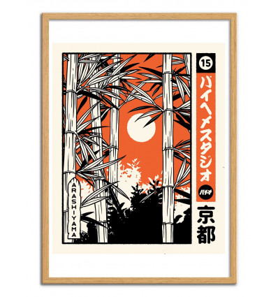 Art-Poster -Arashiyama - Paiheme studio - Cadre bois chêne