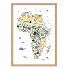 Art-Poster - Animal map of Africa - Michael Tompsett