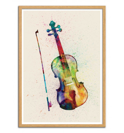 Art-Poster - Violin - Michael Tompsett - Cadre bois chêne