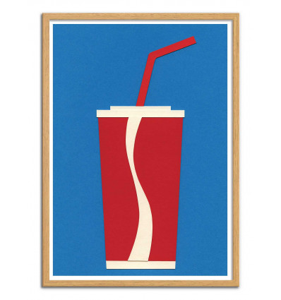 Art-Poster - Cup of Coke - Rosi Feist - Cadre bois chêne