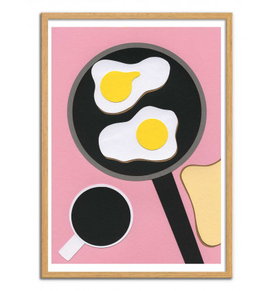 Art-Poster - Mr D'z Breakfast - Rosi Feist - Cadre bois chêne