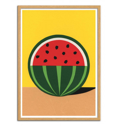 Art-Poster - Three quarter watermelon - Rosi Feist - Cadre bois chêne