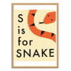 Art-Poster - S is for Snake Version 2 - Jazzberry Blue - Cadre bois chêne
