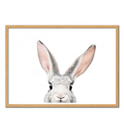 Art-Poster - Peekaboo Bunny - Sisi and Seb - Cadre bois chêne