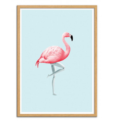 Art-Poster - Flamingo Mannequin - Jonas Loose - Cadre bois chêne