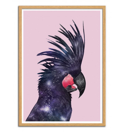 Art-Poster - Galaxy bird - Jonas Loose - Cadre bois chêne