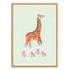 Art-Poster - Rollerskating Giraffe - Jonas Loose - Cadre bois chêne
