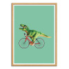 Art-Poster - T-Rex bike - Jonas Loose - Cadre bois chêne