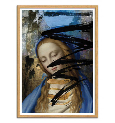 Art-Poster - Blue - José Luis Guerrero - Cadre bois chêne