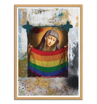 Art-Poster - LGBTTTIQ - José Luis Guerrero - Cadre bois chêne
