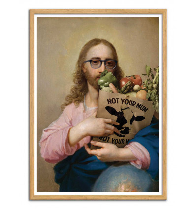 Art-Poster - New Religion - José Luis Guerrero - Cadre bois chêne
