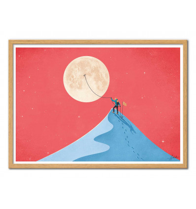 Art-Poster - Moon - Andrea de Santis - Cadre bois chêne