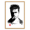 Art-Poster - Brad Pitt - Pechane Sumie - Cadre bois chêne