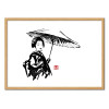 Art-Poster - Geisha - Pechane Sumie - Cadre bois chêne