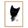 Art-Poster - Kitty black - Pechane Sumie - Cadre bois chêne