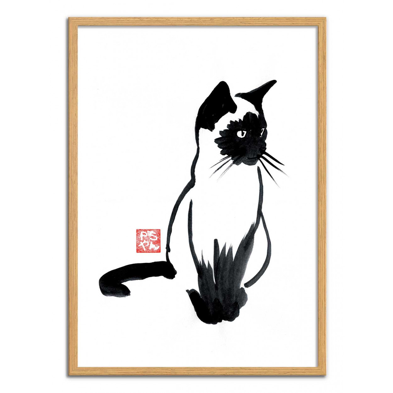 Affiche d'art Estampe Japonaise - Siamese, par Pechane Sumie