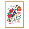 Art-Poster - Red flanked bluetail - Ploypisut - Cadre bois chêne