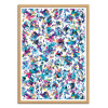Art-Poster - Aquatic abstract flowers blue - Ninola - Cadre bois chêne