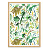 Art-Poster - Brushstrokes Palms Green - Ninola - Cadre bois chêne