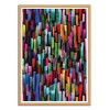 Art-Poster - Colorful Brushstrokes Black - Ninola - Cadre bois chêne