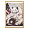 Art-Poster - Meow out of space (Colored version) - Mike Koubou - Cadre bois chêne