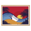 Art-Poster - Hawaii waves - Tom Veiga - Cadre bois chêne