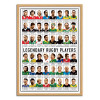 Art-Poster - Legendary Rugby Players - Olivier Bourdereau - Cadre bois chêne