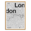 Art-Poster - London Minimalist map - Florent Bodart - Cadre bois chêne
