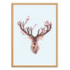 Art-Poster - Cherry blossom deer - Jonas Loose - Cadre bois chêne