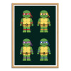 Art-Poster - Ninja Turtles Toy - Rafa Gomes - Cadre bois chêne