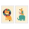 2 Art-Posters 30 x 40 cm - animaux de la jungle - Andy Westface