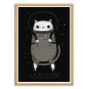 Art-Poster - Space cat - Louis Roskosch - Cadre bois chêne