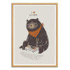 Art-Poster - Sushi Bear - Louis Roskosch - Cadre bois chêne