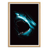 Art-Poster - White shark - Alberto Cubatas - Cadre bois chêne