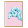 Art-Poster - Blue Snake - Paul Fuentes - Cadre bois chêne