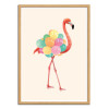 Art-Poster - Flamingo Party - Paul Fuentes - Cadre bois chêne